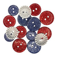 Buttons Galore and More - Patriotic Collection - Embellishments - Button Theme Packs - Freedom Glitter