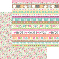 Doodlebug Design - Pretty Kitty Collection - 12 x 12 Double Sided Paper - Bitty Blooms