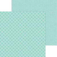 Doodlebug Design - Monochromatic Collection - 12 x 12 Double Sided Paper - Pistachio Plaid