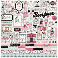 Carta Bella Paper - French Girl Collection - 12 x 12 Cardstock Stickers - Elements