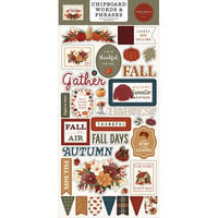 Carta Bella Paper - Here Comes Autumn Collection - Chipboard Embellishments - Words & Phrases