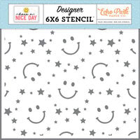 Echo Park - Have A Nice Day Collection - 6 x 6 Stencils - Stars And Smiles
