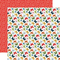 Echo Park - Little Things Mean A Lot Collection - 12 x 12 Double Sided Paper - Bright Butterflies