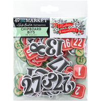 49 and Market - Vicki Boutin - Mistletoe and Memories Collection - Chipboard Bits