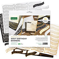 Katy Sue Designs - Die Cuts - Foiled Wavy Banners - Birthday