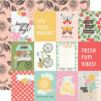 Simple Stories - Pink Lemonade Collection - 12 x 12 Double Sided Paper - 3 x 4 Elements
