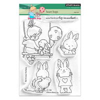 Penny Black - Love Travels Collection - Clear Photopolymer Stamps - Heart Hops