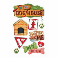 Paper House Productions - Dog Collection - 3 Dimensional Cardstock Stickers with Foil Glitter and Glossy Accents - Dog