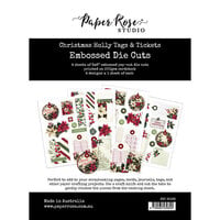 Paper Rose - Christmas Holly Collection - Embossed Die Cuts - Tags And Tickets
