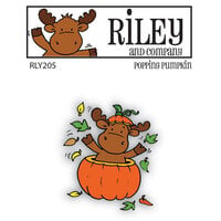 Riley and Company - Riley and Friends Collection - Cling Mounted Rubber Stamps - Popping Pumpkin Riley
