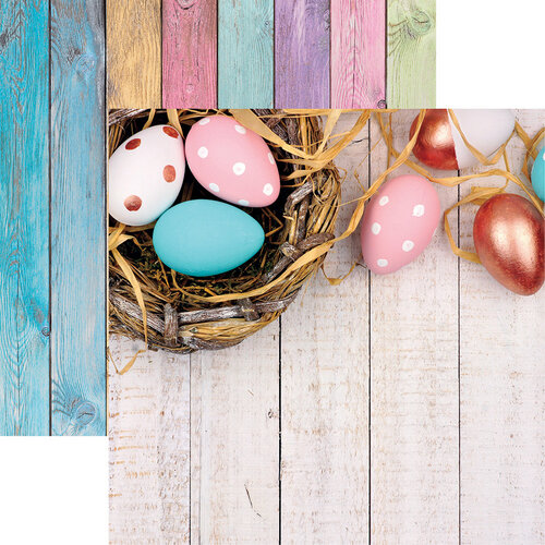 Reminisce - Springtime Collection - 12 x 12 Double Sided Paper - Easter Eggs Reminisce - Springtime Collection - 12 x 12 Double Sided Paper - Easter Eggs