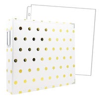 scrapbook.mom - 12x12 Three Ring Album - White with Gold Foil Dots - With 12x12 Page Protectors 10 pk