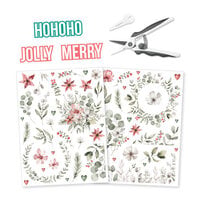 scrapbook.mom - Winter Floral Christmas Bundle - Dies, Rub-ons, Scissors