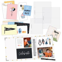 scrapbook.mom - Simple Scrapbooks - Celebrate - Complete Kit with White and Gold Foil Dot Album