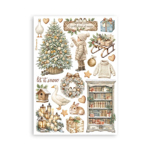 Stamperia - White Christmas Collection - Washi Tape - Washi Pad - 8 Sheets