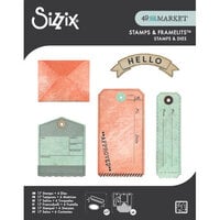 Sizzix - 49 and Market Collection - Framelits Dies with Clear Stamps - Tag It