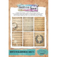 TEXTures by Lou Collins - Winter In Bloom Collection - 5 x 7 Paper Pack - Music Sheets